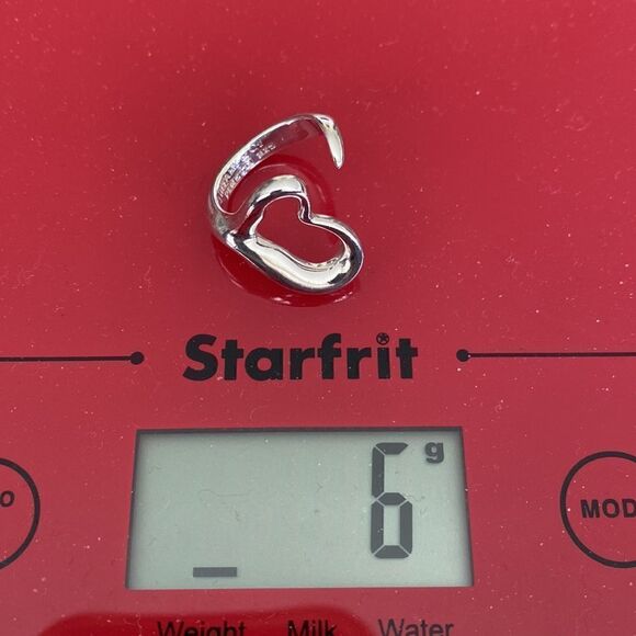 Tiffany & Co. Elsa Peretti Rare Large Open Heart 925 Sterling Silver Ring - Picture 7 of 8